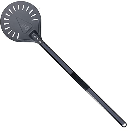 SPX - Sbuccia per pizza professionale per tornitura a buccia per pizza, staccabile, 22,9 cm, in alluminio, con manico lungo 70 cm
