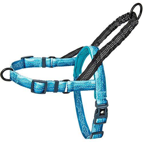 Leash Boss No Pull Dog Harness, Easy Walk for Small, Medium, and Large Pets, Reflective with Rear and Front Clip Attachment (Wave Pattern, Large)