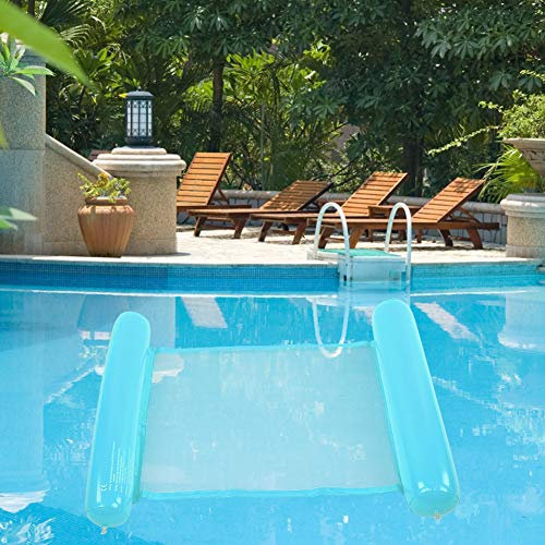 Zunate Piscina Inflable Cama Flotante Sillón de Piscina Hombres y Mujeres Entretenimiento acuático Hamaca de Moda Círculo de natación(Sky Blue)