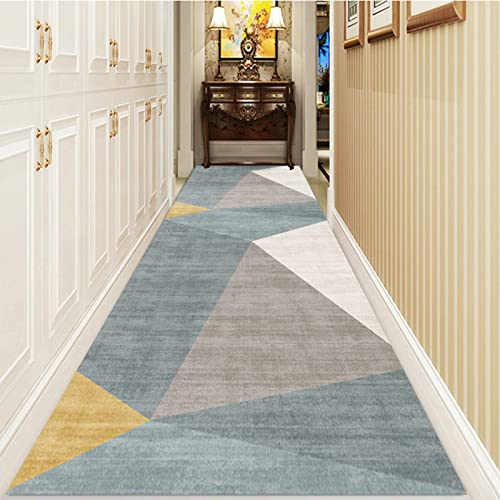 HYEYXKK Tappeto per corridoio Geometrico, Antiscivolo, Lavabile, Lungo, 100 cm, 1, 5 m, 2 m, 250 cm, 300 cm, 4 m, 5 m, 6 m, tappetini per zerbino di Ingresso (Size : 80x200cm)