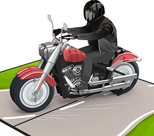 papercrush® Pop-Up Biglietto Moto - Biglietto auguri compleanno 3D per uomo (zio, fratello, amico) o per la Festa del Papà, Carta regalo per motociclisti x accessori moto, Buono per patente di guida