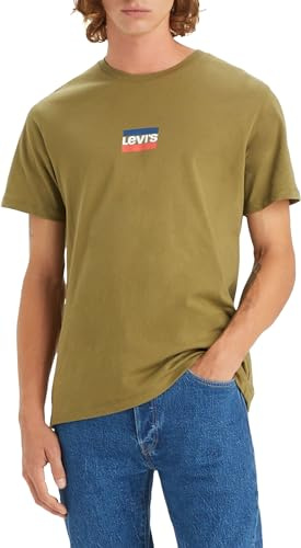 Levi's Graphic Crewneck Tee T-shirt, Mini Sportswear Martini Olive, XS Uomo
