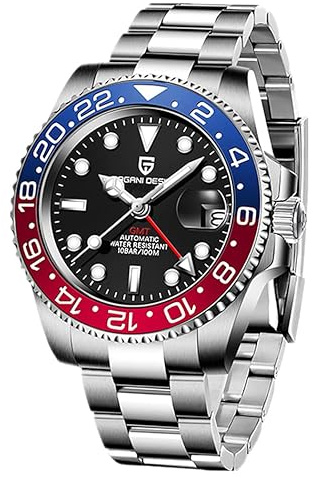 Pagani Design Herren mechanische Uhr GMT automatische Uhr Keramische Lünette NH34 Bewegungssimulation Edelstahl automatische Uhr Herren Geschenk