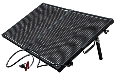 Juego de cargador solar Technaxx de 100 W TX-215 - panel solar de energía portátil monocristalino con controlador de pantalla LCD: ideal para jardines, camping