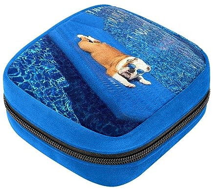 Sac de règles,sac de rangement pour serviettes hygiéniques,porte tampon pour règles,Chien et piscine bleue