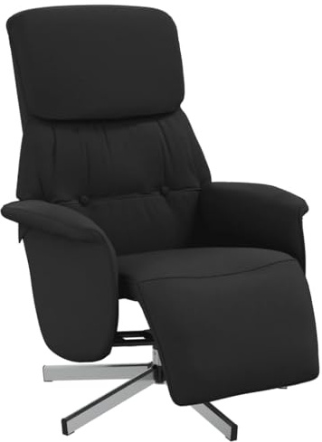vidaXL Reclinerfåtölj med fotstöd svart tyg