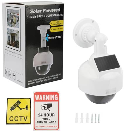 Madlife Garage Außenkamera Attrappe, Fake Kamera,Dummy Solarbetriebene Kamera,Überwachungskamera Solar,Dummy Kameras,Blinkender LED,Innen- und Außenbereich