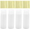 Lot de 4 bouteilles de voyage vides de 50 ml rechargeables avec bouchon à rabat en plastique transparent pour maquillage, gel douche, articles de toilette avec 4 étiquettes