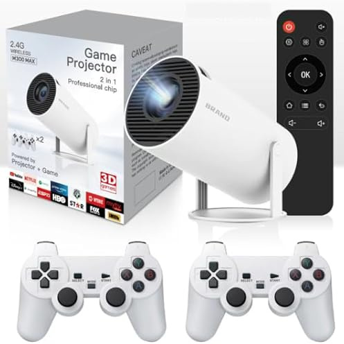 Newtopend Cinemaster Pro – 4K smart film- och spelprojektor, Lunoosh M300 Max LCD-projektor med retro spelstöd