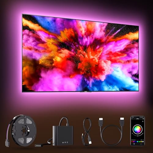 BDFFLY Rétroéclairage LED TV avec Boîtier de Synchronisation HDMI, Backlight Support 1080P@60Hz Pure Color Lighting Effect, Contrôle D'application (multicolore)