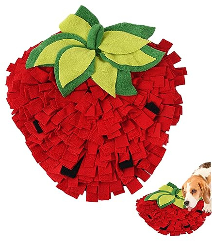 Xoeryoy Snuffelmatta 45 x 35 cm halkfri jordgubbe hund sniffningsmatta säker interaktiv stressavlastning kaninfoder för marsvin råtta hamster #·