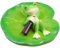 Vobumix Pond Floating Frog Ornament, Artificial Frog Figurine, Floating Foam Leaves with Frog Figures Model, Realistic Floating Frog Decoration