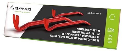 Rennsteig Nageleisen-Set M (bestehend aus Nageleisen XS, Nageleisen mit 500 mm Länge, Nageleisen mit 800 mm Länge, Werkzeugset 3-tlg.) 270 004 2