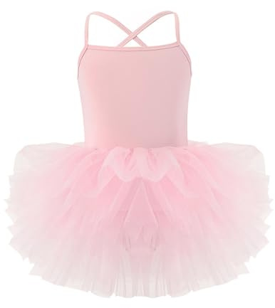 Générique Robe de Danse Classique Filles Tutu de Ballet Justaucorps pour Enfants en Coton sans Manches