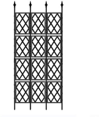 Treillis vertical en forme de grille de diamant pour plantes avec support au sol fabriqué en plastique et cadre en fer pour le jardinage vertical et l'organisation des plantes (85 cm x 180 cm)
