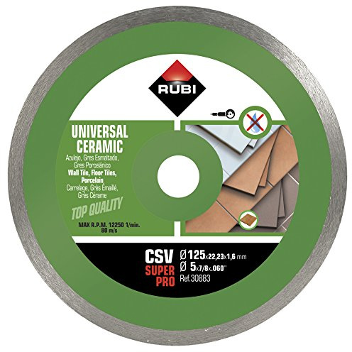 RUBI 30883 Disco Diamante general cerámica contínuo (CSV) 125mm SUPERPRO, Gris, 125 mm