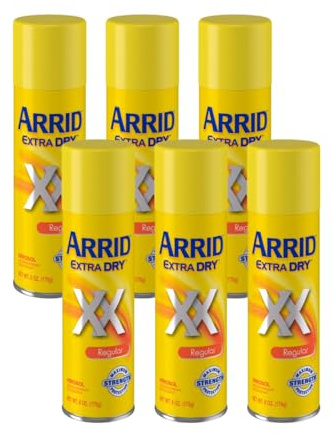 Arrid Extra Dry Regular Aerosol Antiperspirant Deodorant 6 Oz, Pack of 6