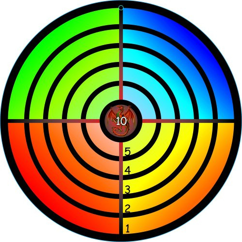 Zielscheibe bunt, hochwertige Zielscheibe aus Holz, 32 cm Durchmesser, ideal für Pfeile mit Saugnapf