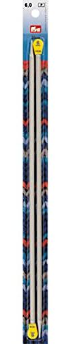 Prym Agujas de Tejer de una Sola Punta ALU Gris Perla 35 cm 6.00 mm, Metal, 6