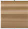 Plissee auf Maß für alle Fenster Montage Glasleiste Blickdicht mit Spannschuh Sonnenschutzrollo Cappuccino Breite: 121-130 cm, Höhe: 40-100 cm