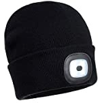 Unisex herr portwest black led head light varm stickad beanie watch hat B029 – en storlek