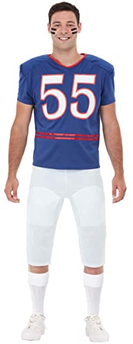 Funidelia | Football Kostüm Quarterback für Herren Größe M Rugby, Quarterback, American Football, Berufe - Farben: Blau, Zubehör für Kostüm - Lustige Kostüme für deine Partys