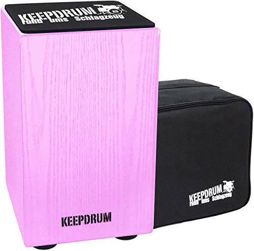 keepdrum DC1M PK Junior Cajon für Kinder Pink Rosa + Tasche + Sitz-Pad