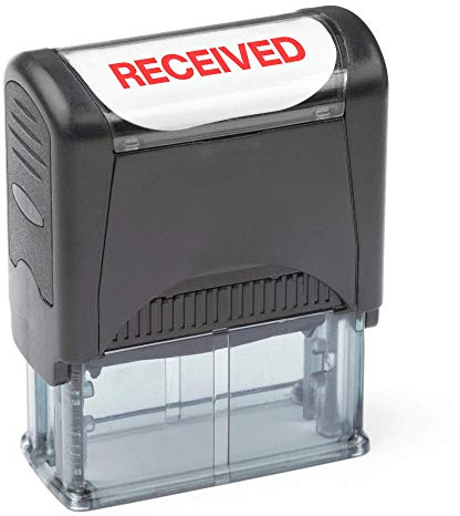 Self Inking Rubber Stamp, Refillable Red Ink Preinstalled - (9/16 x 1-1/2) (Received)