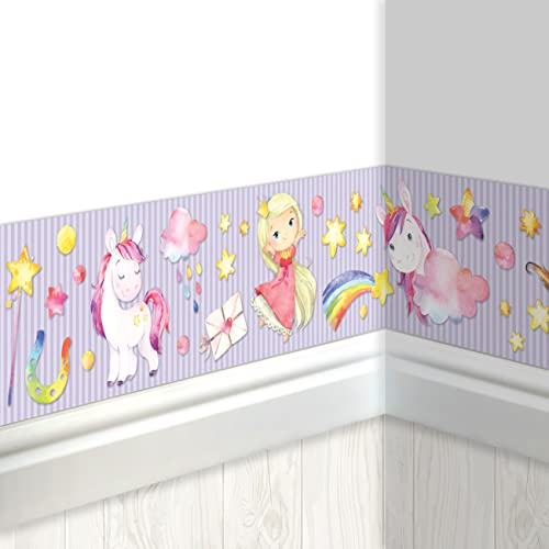 Papierdrachen bambino | Carta da parati unicorno per camerette | Abbellimenti per pareti e decorazioni tematiche - Set 2