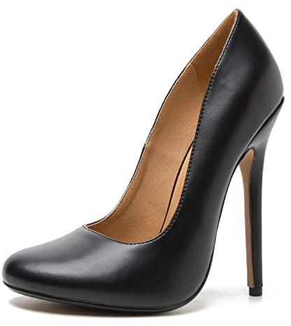 Femme Escarpins 14cm Talon Aiguille Sandales Patent Cuir High Heels Sexy Slip on Talons Hauts Pump Banquet Fête Noce Soirée Pompes,B1,48 EU