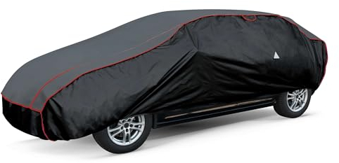 WALSER Hagelschutz Abdeckplane Auto, Autogarage Abdeckung, Abdeckplane Auto Pro, Auto Hagelschutzplane, Abdeckung Auto 100% Polyester, Auto Vollgarage, Auto Abdeckung Größe 3 - anthrazit-schwarz