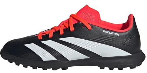 adidas Predator 24 League Turf Boots Fußballschuhe, Core Black/Cloud White/Solar Red, 38 2/3 EU