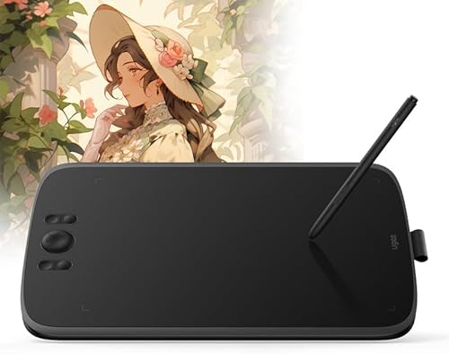 ugee M808 10x6,25 Zoll großes Grafiktablett für PC,Zeichentablett mit 8 Shortcut-Tasten, batterieloser Stift der neuen Generation