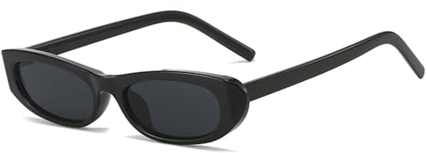 LJCZKA Retro Kleine Ovale Sonnenbrille für Herren Damen 90er Vintage Extra Schmale Ovale Dünne Cat Eye Mode Sonnenbrille