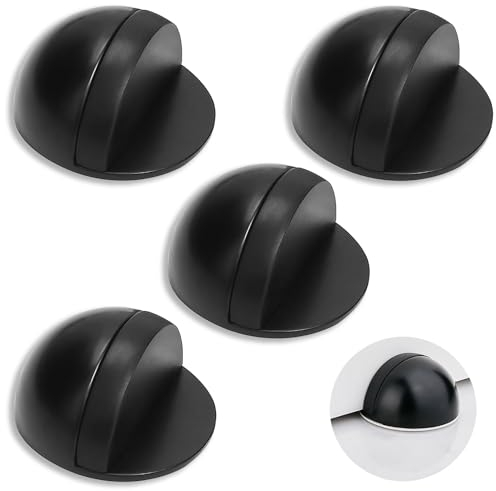 4 Stück Türstopper Boden Selbstklebend, Türstopper Boden, Edelstahl Kleben Bodentürstopper, Selbstklebende Türstopper Zum Schutz Der Wand, Schwarz