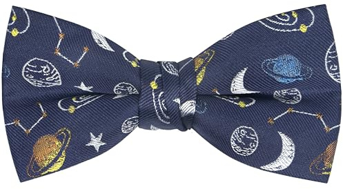OCIA Mens Animal Pattern Pre-Tied Bow Tie Space Mucic Fun Woven Bowtie for Men Boys Navy Yellow Blue