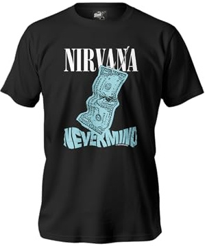 T-Shirt Homme Nirvana - Licence Officielle (FR/ES, Alpha/Lettres, XXL, Taille Normale, Taille Normale, Noir)