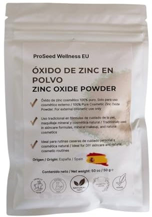 Óxido de Zinc Cosmético No Nano 99% Puro – Polvo Fino para Jabones, Cremas y Cosmética DIY – Uso Externo/Non-Nano Zinc Oxide Powder 99% Pure – Fine Powder for DIY Cosmetics – External Use