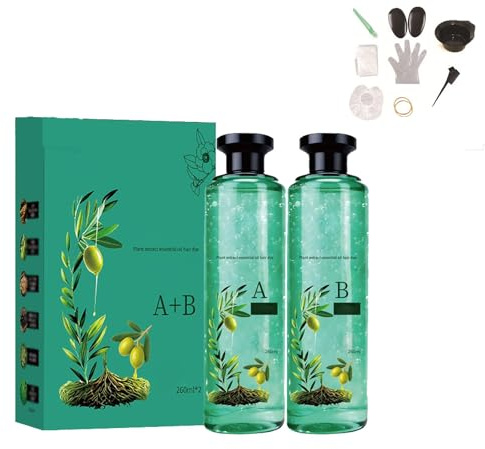 Tintura per capelli con olio essenziale botanico a lunga durata, tinta nutriente per capelli a base vegetale, set di tinture per ca-pelli a lunga durata con formula delicata (A+B) (Light Brown)