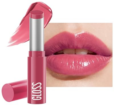 Rouge a Levre Hydratant Teinté, Glossy Baume a Levre pour Lèvres Douces et Pulpeuses, Haute Pigmentation Gloss Repulpant Levres, Longue Durée Légère & Confortable, Maquillage Lèvres Végan-02 Rose Pâle