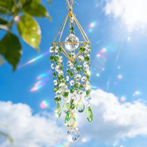 VEEKAY Acchiappasole Cristallo,di Cristallo a Prisma,Pendenti Prismi Cristallo,Pendenti Suncatcher Decorazione,per Decorazioni Casa Giardino Finestra Outdoor