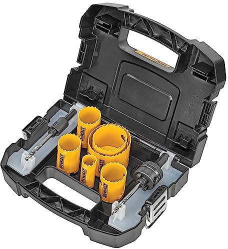 DEWALT Hole Saw Kit, 14-Piece, Includes 2 Quick Change Mandrels and Pilot Point Bits (D180005)