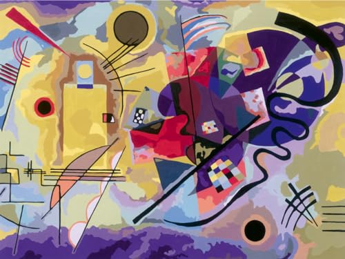 Ravensburger – CreArt Toiles 30x40 cm – Kandinsky – Jaune, Rouge, Bleu - Loisir créatif – Peinture par numéros – Adulte - Activité détente et créative – Dès 14 Ans – 23918 – Version Internationale