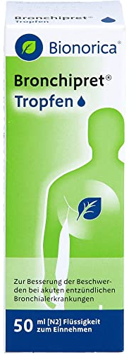 Bronchipret® Tropfen – extra stark mit 3-fach Effekt bei Husten und akuter Bronchitis, hochkonzentriert* und pflanzlich, mit Thymian-Efeu-Kombination, 50 ml, Tropfen