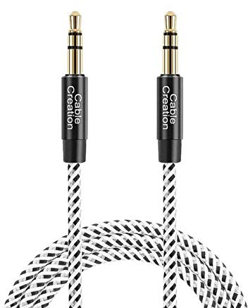 CableCreation 3.5mm Aux Cable 0.45meter(18inches), Short Male to Male 1/8 Audio Auxiliary Cord Braided Hi-Fi Sound for Car, Speaker, Home Stereos, Smartphone