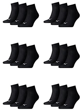PUMA 18 par unisex kvartsstrumpor sneakers storlek 35–49 för kvinnor och män strumpor