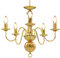 vidaXL Kronleuchter Lüster Deckenleuchte Hängeleuchte Hängelampe Pendellampe Pendelleuchte Deckenlampe Lampe Leuchte Golden 5xE14-Glühbirnen