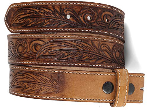 F&L CLASSIC Western Belt without buckle for men – Full Grain Leather Cowboy Belts for jeans - One Piece Leather strap belt, USA,2022-06, size 32
