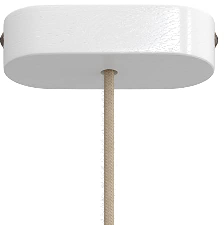 creative cables Kit rosone in Legno Ovale - Bianco