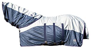 HKM Rain Pferdedecken Dunkelblau/Grau 135